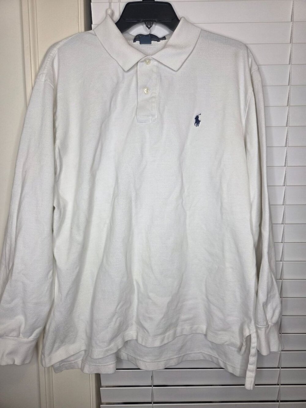 Polo Ralph Lauren Long Sleeve Polo Shirt XL Classic fit White Cotton Logo Preppy